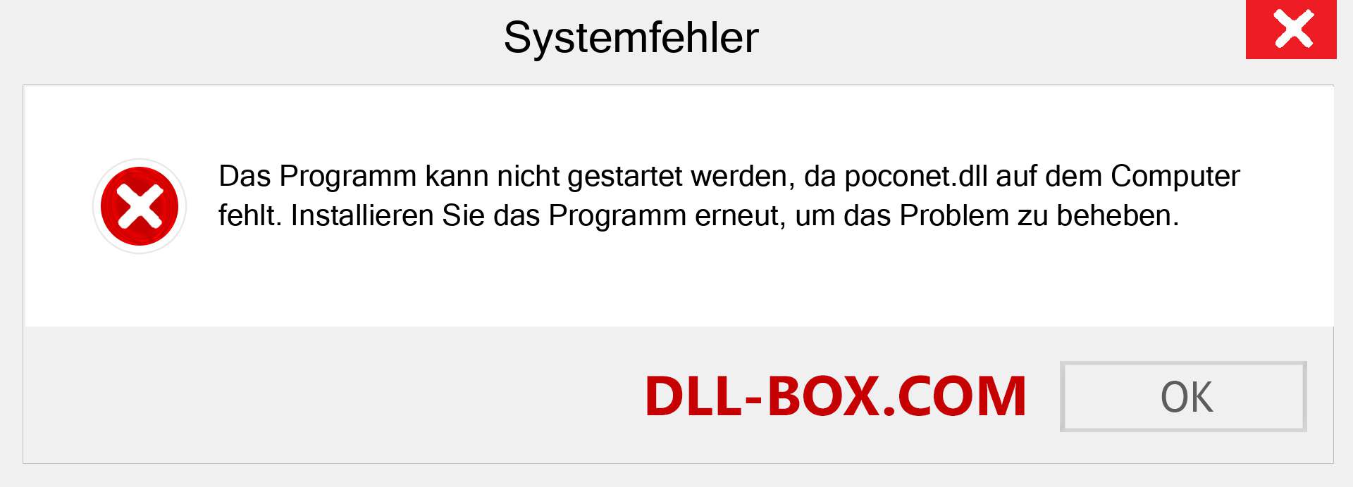 poconet.dll-Datei fehlt?. Download für Windows 7, 8, 10 - Fix poconet dll Missing Error unter Windows, Fotos, Bildern